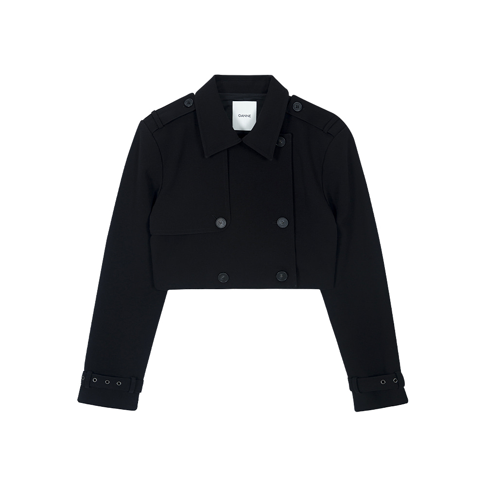 P1 더블 숏 트렌치 자켓 - Black / 한지완, 하람, 가현 착용